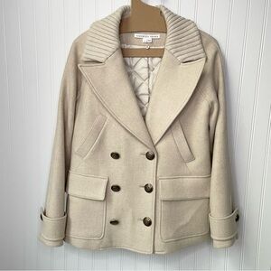 Veronica Beard Shirin Dickey Coat Oatmeal Size XS Peacoat Wool Blend